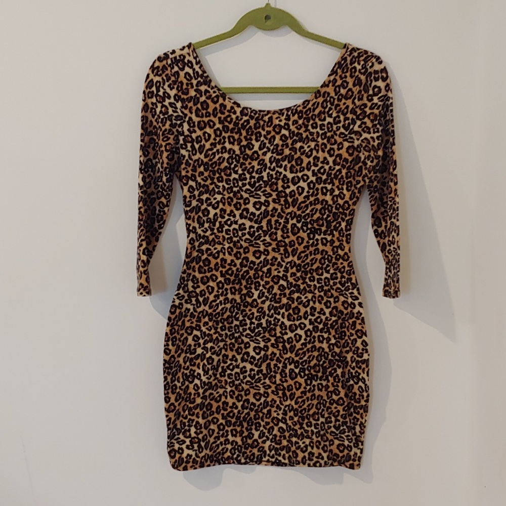 Guess Mini Dress Cheetah Bodycon Women's Small